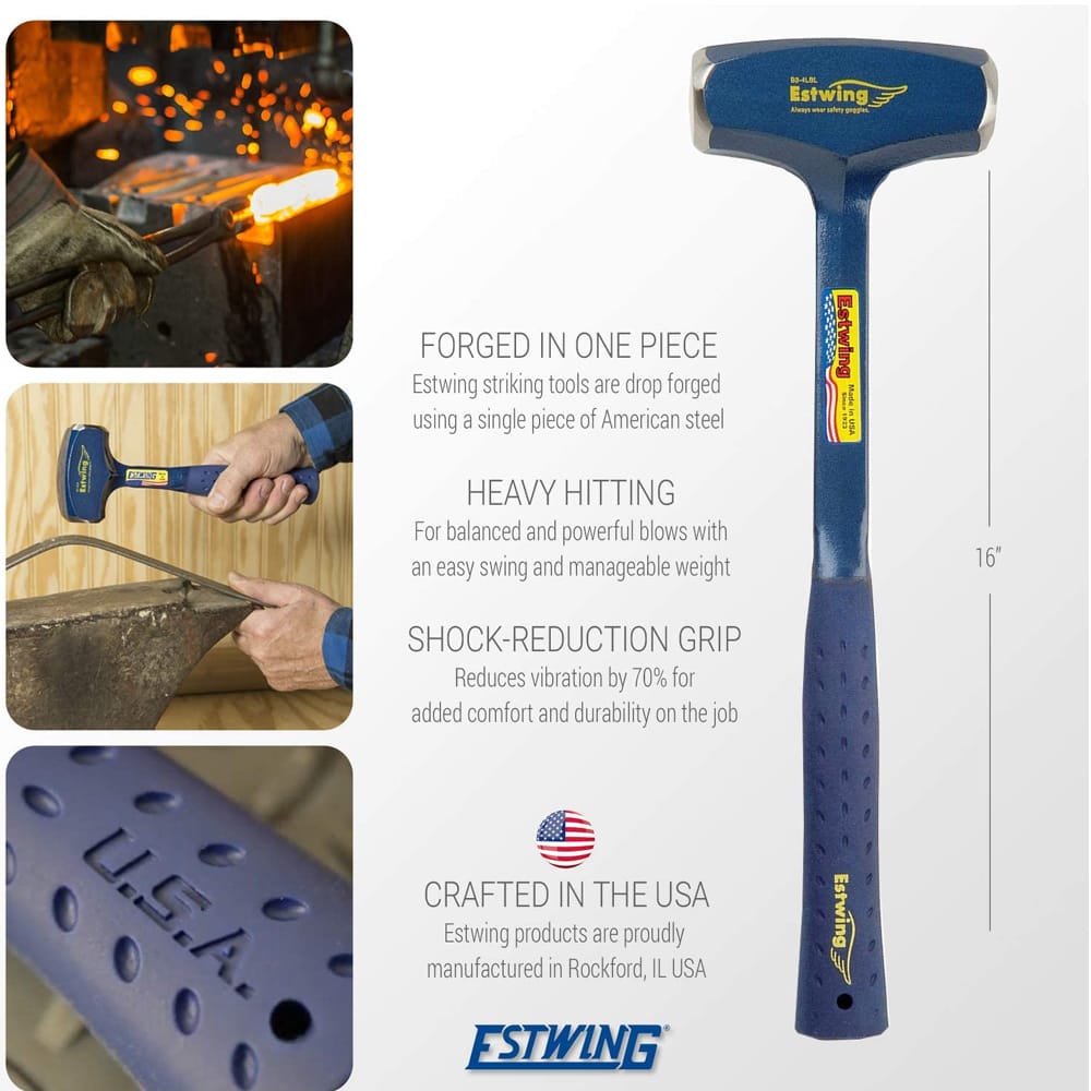 Estwing B3 4LBL Drilling Hammer Shock Reduction Grip Long Handle Painted Finish 4 Pound - Image 4