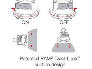 Best Ram Mount Twist universal X-GRIP suction closure mount Cell Phone Holder, Black (1Set)