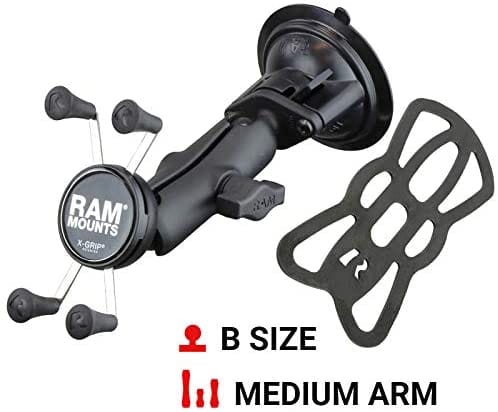 Best Ram Mount Twist universal X-GRIP suction closure mount Cell Phone Holder, Black (1Set) - Image 8