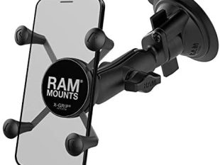 Best Ram Mount Twist universal X-GRIP suction closure mount Cell Phone Holder, Black (1Set)