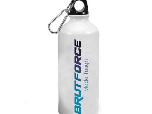 BRUTFORCE Sports Bottle 600ml | Designer Water Bottles | Metal Based with Black Cap and Easy to Hold Grip Sipper