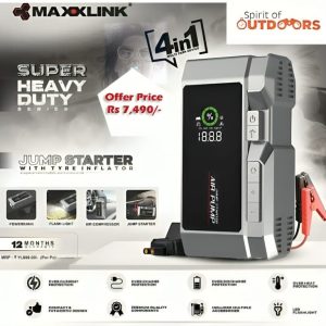Heavy duty Jump Starter 4 in 1 Multi Task Device with Tyre Inflator | Power Bank and flash light