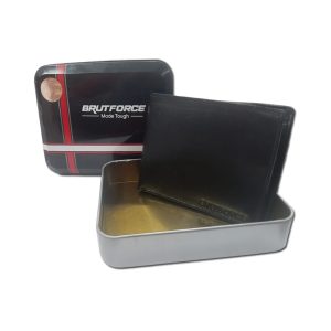 BRUTFORCE Black Leather Wallet for Men|3 Card Slots| 1 Coin Pocket|2 Hidden Compartment|2 Currency Slots with Easy Access Card Container (BFW006)