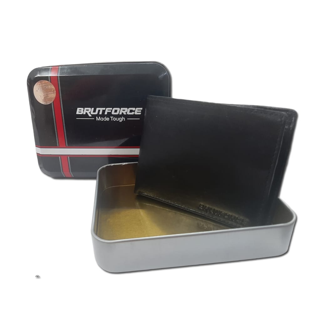 BRUTFORCE Black Leather Wallet for Men|3 Card Slots| 1 Coin Pocket|2 Hidden Compartment|2 Currency Slots with Easy Access Card Container (BFW006) - Image 9