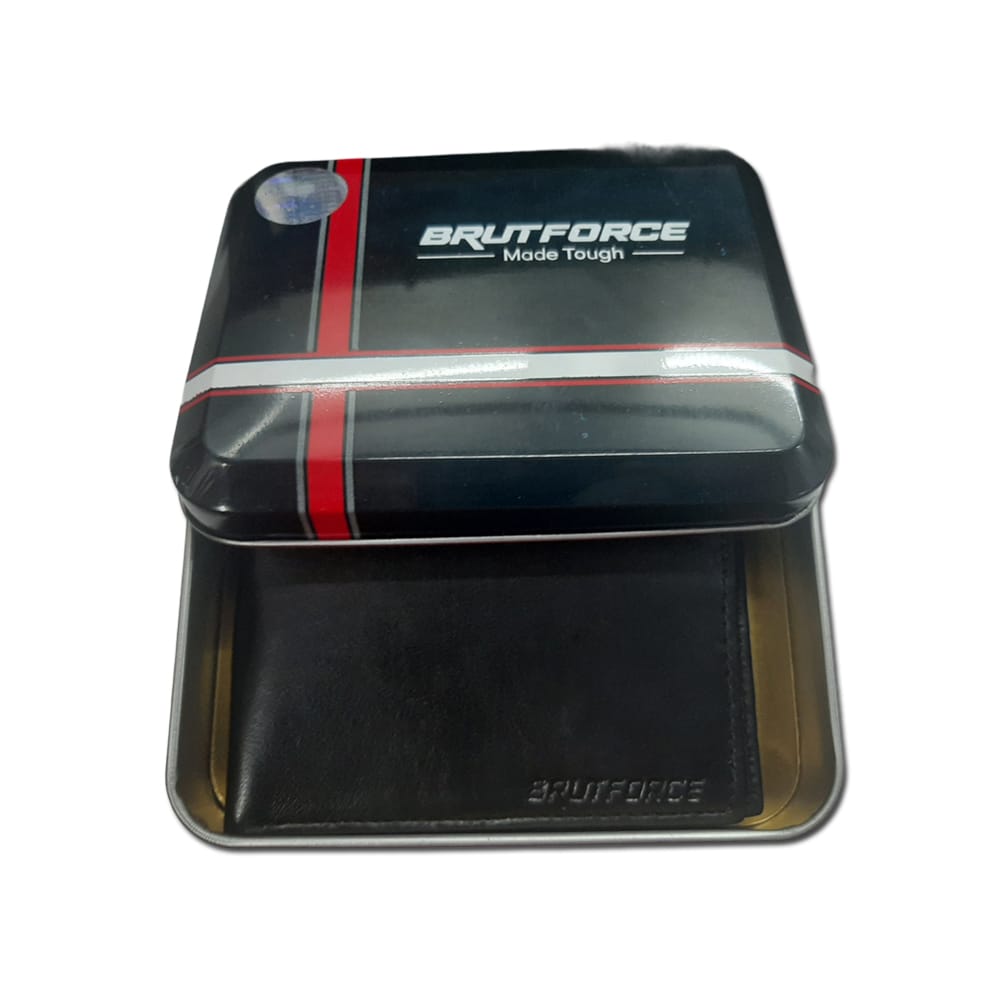 BRUTFORCE Black Leather Wallet for Men|3 Card Slots| 1 Coin Pocket|2 Hidden Compartment|2 Currency Slots with Easy Access Card Container (BFW006) - Image 2