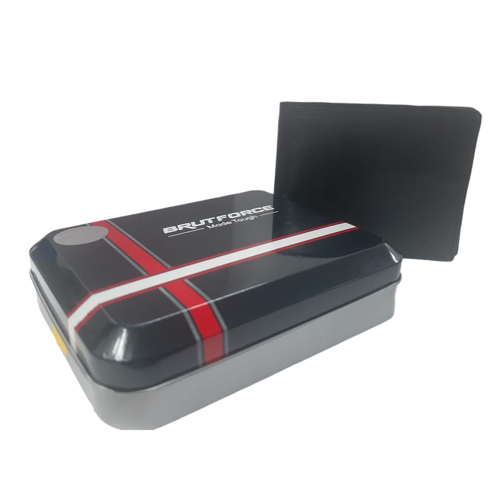 BRUTFORCE Black Leather Wallet for Men|3 Card Slots| 1 Coin Pocket|2 Hidden Compartment|2 Currency Slots with Easy Access Card Container (BFW006) - Image 3