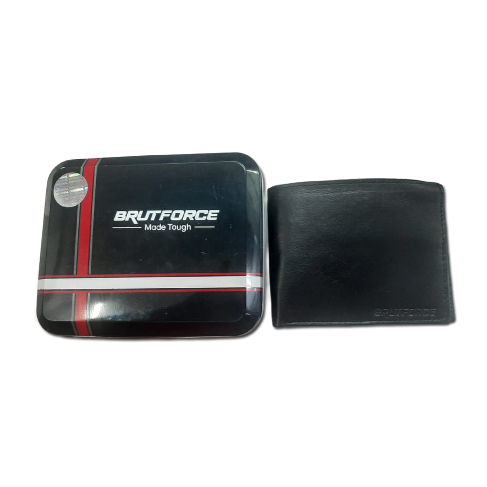 BRUTFORCE Black Leather Wallet for Men|3 Card Slots| 1 Coin Pocket|2 Hidden Compartment|2 Currency Slots with Easy Access Card Container (BFW006) - Image 4