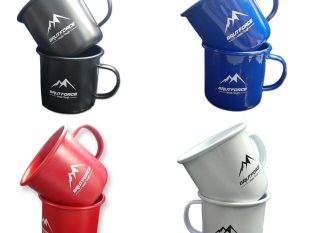 BRUTFORCE (Pack of 2 Unit) Hand-Crafted Steel Enamel Mug for Army, Military, Corporate, Offices and Gifting