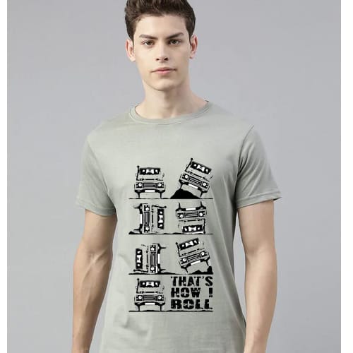 This Is How I Roll with t-Shirt || 4x4 Car Unisex Heavy Cotton Tee Grey Color !! Limited Edition - Image 3