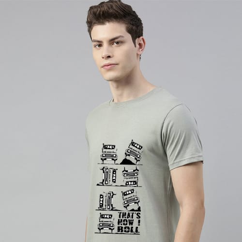 This Is How I Roll with t-Shirt || 4x4 Car Unisex Heavy Cotton Tee Grey Color !! Limited Edition - Image 2