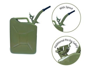 BRUTFORCE 20 Liter Metal Jerry Can with Spout for Generators, Jeeps and Other Vehicles